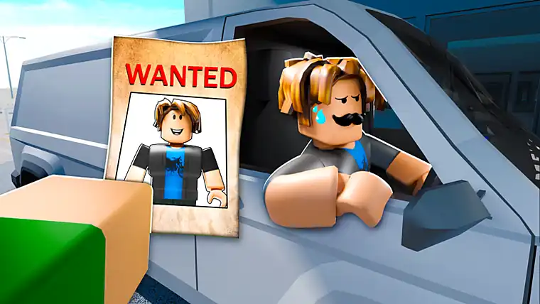 A wanted poster held up beside a van at a checkpoint window